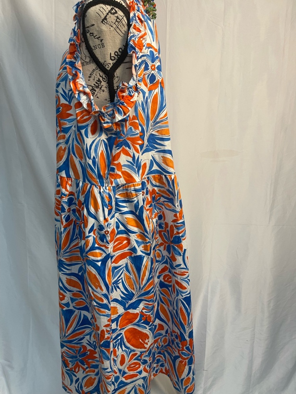 Maggy London Blue, Orange & White Floral Dress - Picture 2 of 10